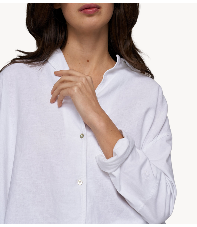 10DAYS Blouse cotton linen blouse white