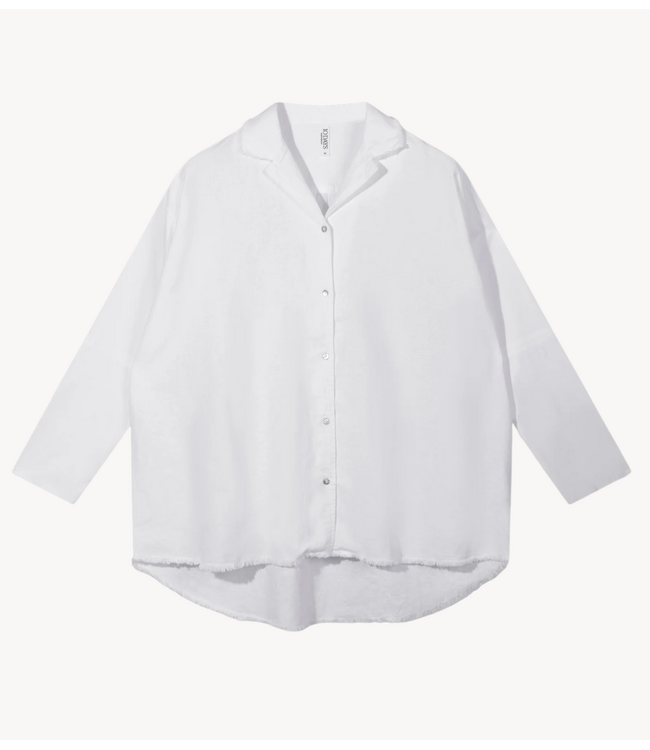 10DAYS Blouse cotton linen blouse white