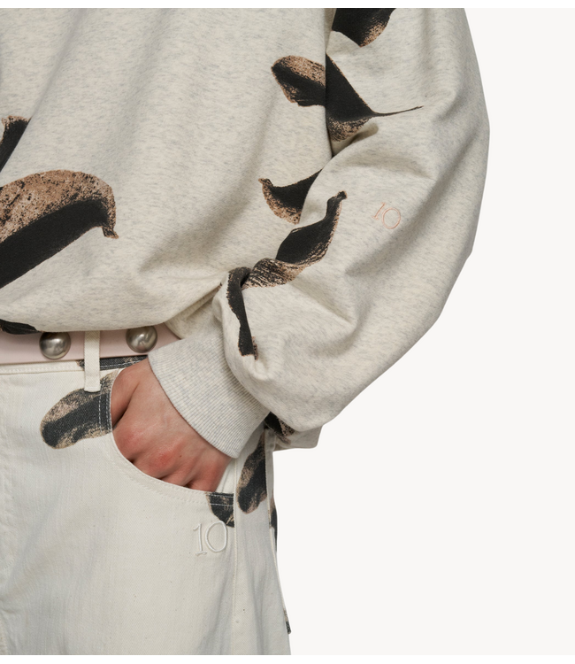 10DAYS Trui sweater flower soft white melee