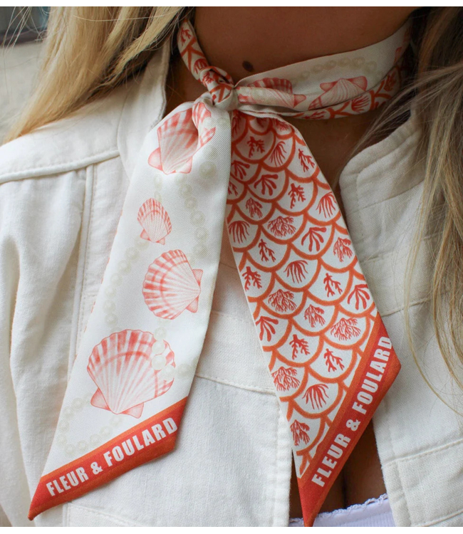 Fleur & Foulard Sjaal Twilly Scarf Coral