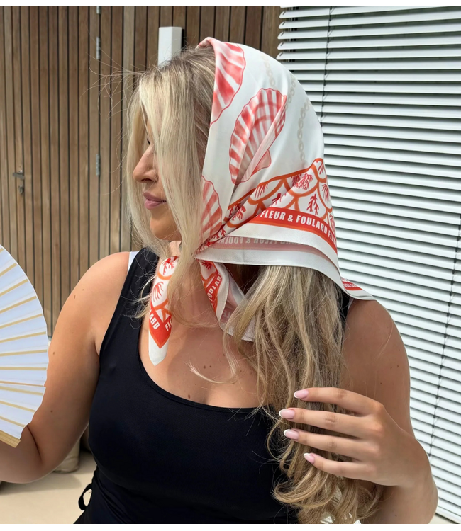 Fleur & Foulard Sjaal Scarf Coral