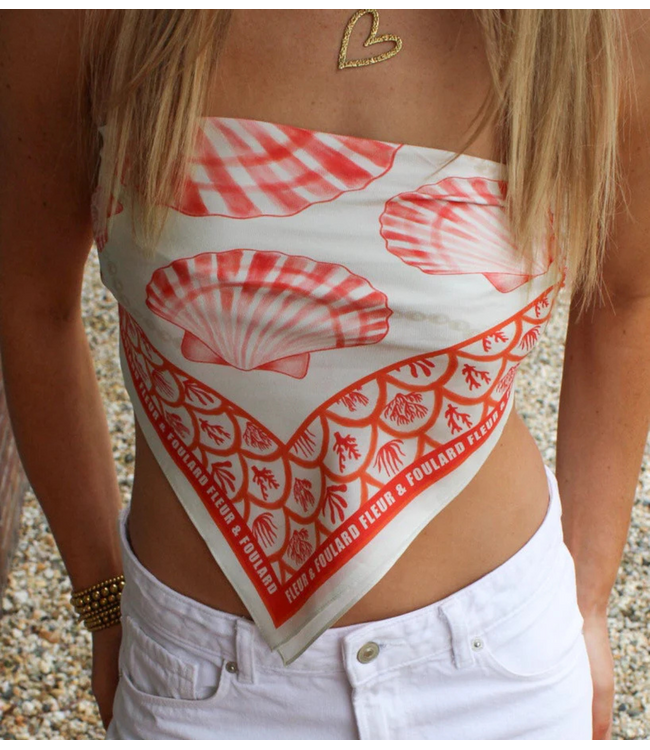 Fleur & Foulard Sjaal Scarf Coral