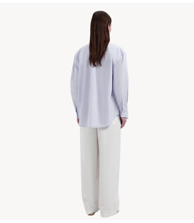 OLAF Blouse STRIPE OVERSIZED SHIRTS OFFWHITE/PURPLE HEATHER