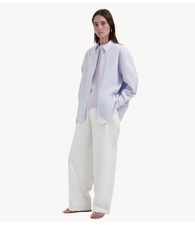 OLAF Blouse STRIPE OVERSIZED SHIRTS OFFWHITE/PURPLE HEATHER