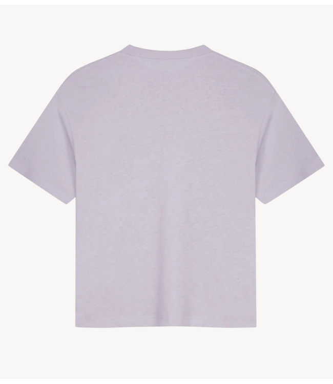 OLAF T-shirt RETRO LOGO LINEN BOXY TEES PURPLE HEATHER