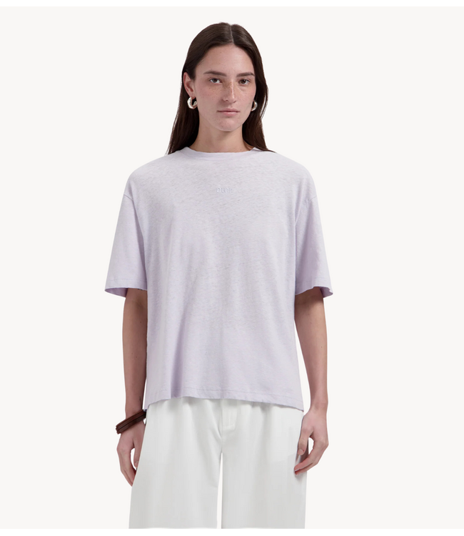 OLAF T-shirt RETRO LOGO LINEN BOXY TEES PURPLE HEATHER