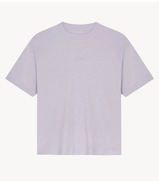 OLAF T-shirt RETRO LOGO LINEN BOXY TEES PURPLE HEATHER