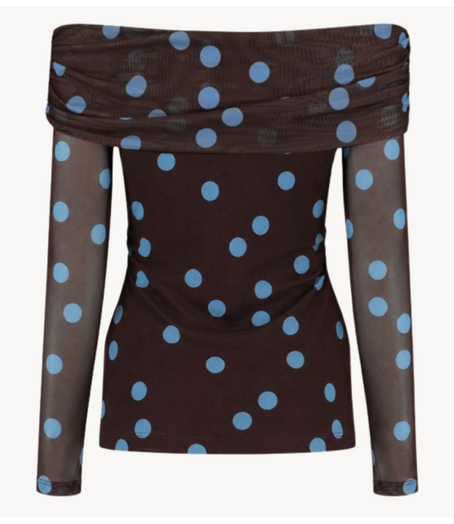 HARPER & YVE Shirt JENNY-LS BLUE POLKA DOT