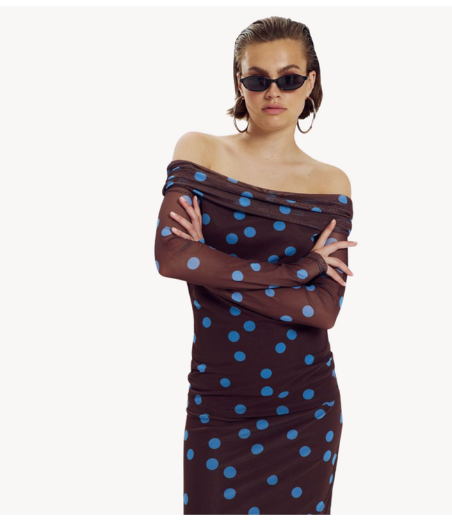 HARPER & YVE Shirt JENNY-LS BLUE POLKA DOT