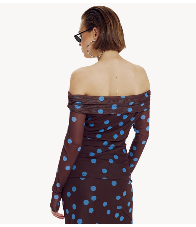 HARPER & YVE Shirt JENNY-LS BLUE POLKA DOT