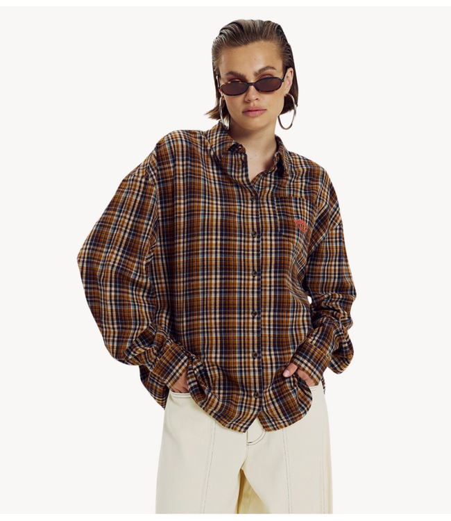 HARPER & YVE Blouse MELINA-LS MUTED MOSS CHECK