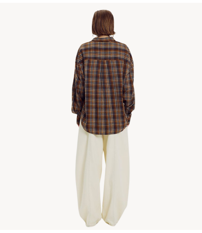 HARPER & YVE Blouse MELINA-LS MUTED MOSS CHECK