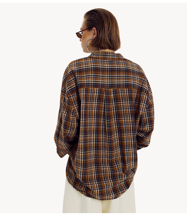 HARPER & YVE Blouse MELINA-LS MUTED MOSS CHECK