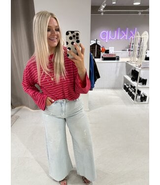 GUUS Fashion T-shirt striped LM Fuchsia