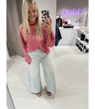 GUUS Fashion T-shirt striped LM Red