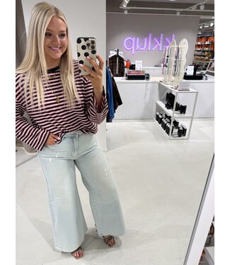 GUUS Fashion T-shirt striped LM old rose