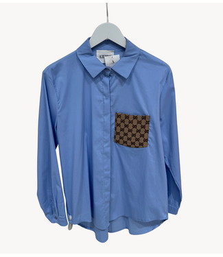Attire Blouse designer zakje divers blauw