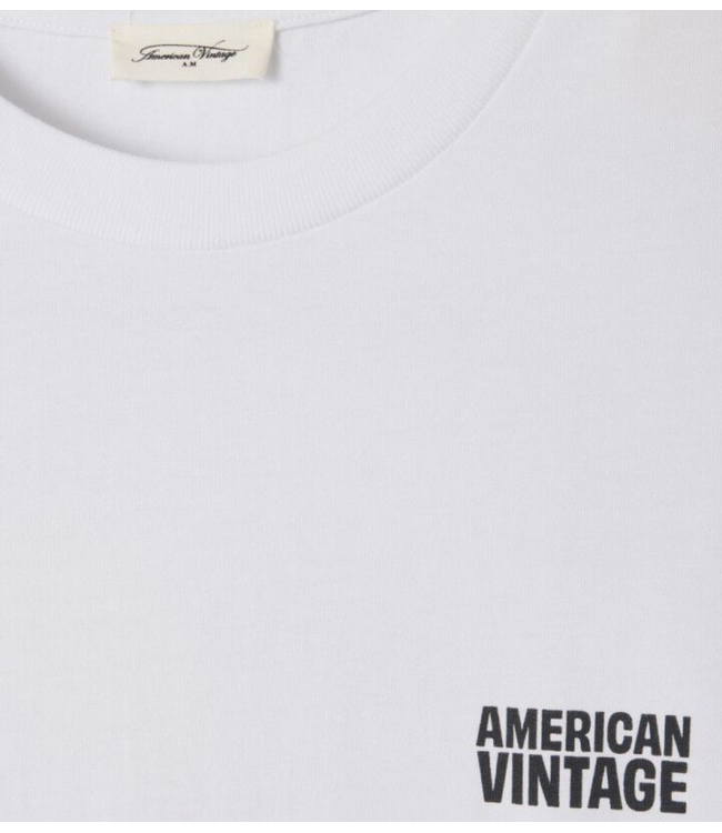 American Vintage T-shirt  Fizvalley White rugtekst