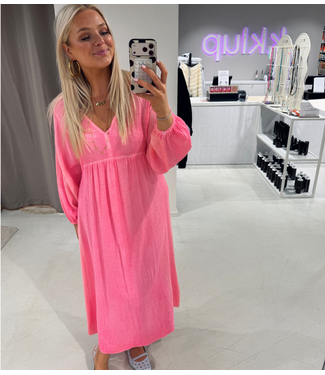 GUUS Fashion Jurk cotton gauze lm pink flash