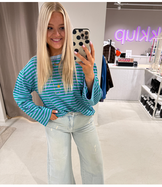 GUUS Fashion T-shirt striped LM green