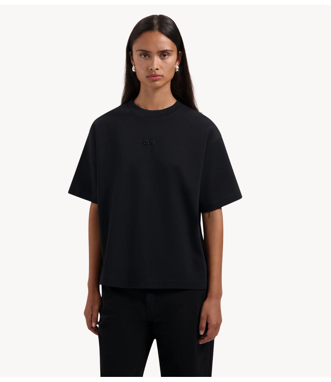 OLAF T-shirt WMN RETRO LOGO BOXY TEE BLACK