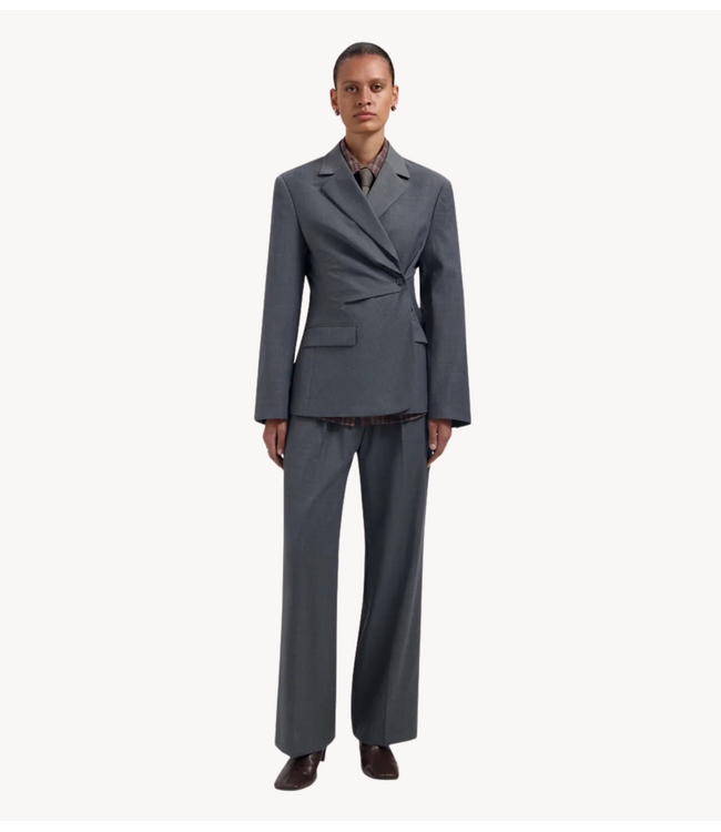 OLAF Blazer WOOL ASYMETRIC BLAZER SHARKSKIN