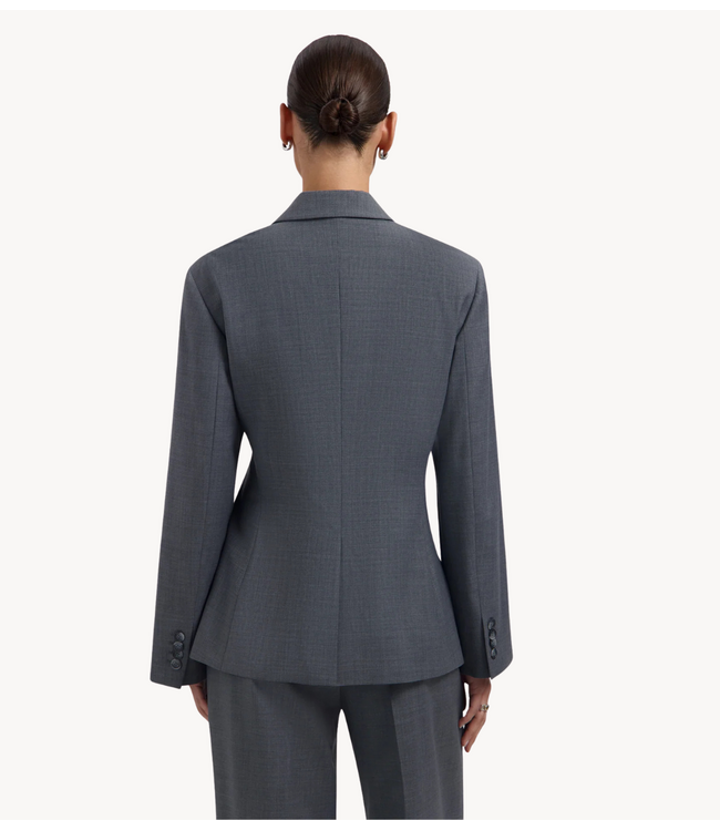 OLAF Blazer WOOL ASYMETRIC BLAZER SHARKSKIN