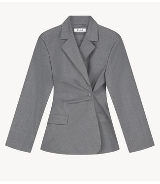 OLAF Blazer WOOL ASYMETRIC BLAZER SHARKSKIN
