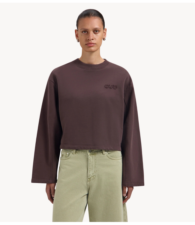 OLAF Shirt RETRO LOGO CREWNECK CHOCOLATE PLUM