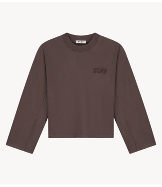 OLAF Shirt RETRO LOGO CREWNECK CHOCOLATE PLUM