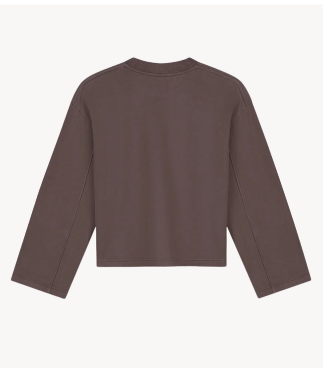 OLAF Shirt RETRO LOGO CREWNECK CHOCOLATE PLUM