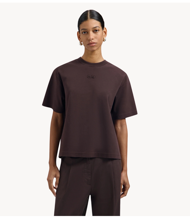 OLAF T-shirt RETRO LOGO BOXY TEE CHOCOLATE PLUM