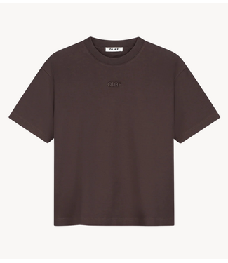 OLAF T-shirt RETRO LOGO BOXY TEE CHOCOLATE PLUM