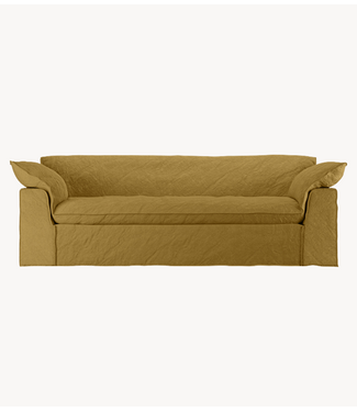 HKLIVING Bank Nomad couch: 244cm, linen, burnt ochre