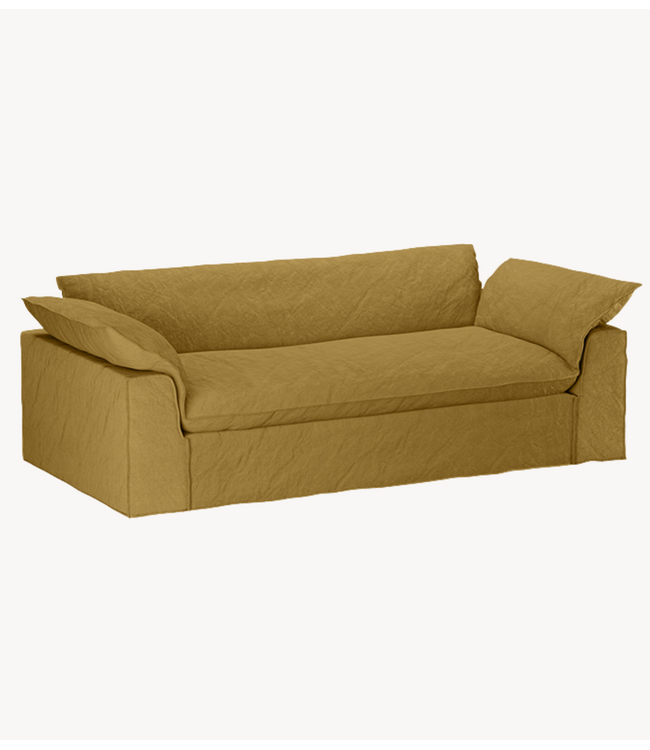 HKLIVING Bank Nomad couch: 244cm, linen, burnt ochre