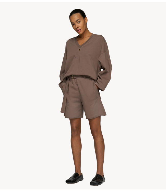 10DAYS Broek belted shorts fleece moonrock