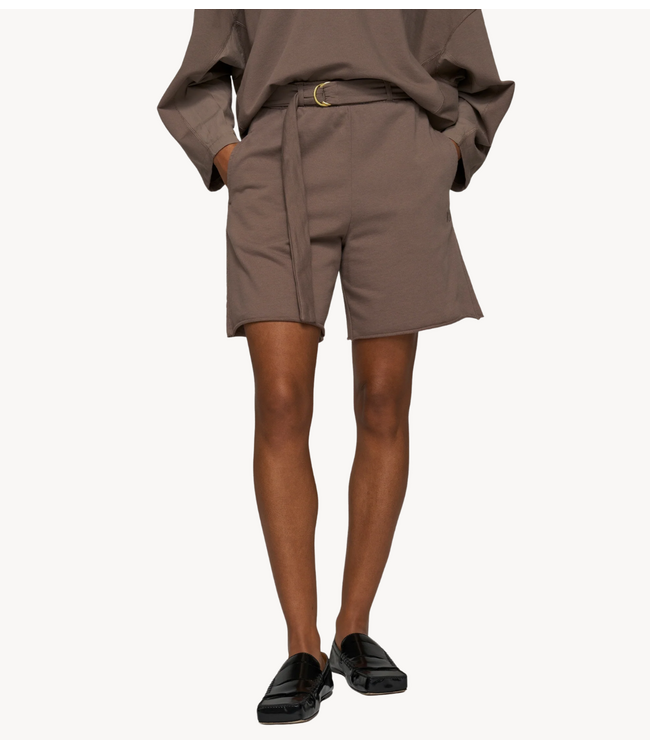 10DAYS Broek belted shorts fleece moonrock