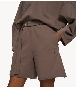 10DAYS Broek belted shorts fleece moonrock