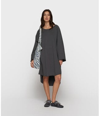 10DAYS Jurk jersey logo dress steel blue