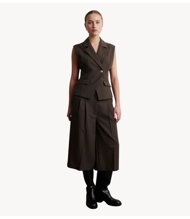Second Female Broek  Riese Shorts Dark Brown Melange