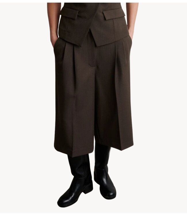 Second Female Broek  Riese Shorts Dark Brown Melange