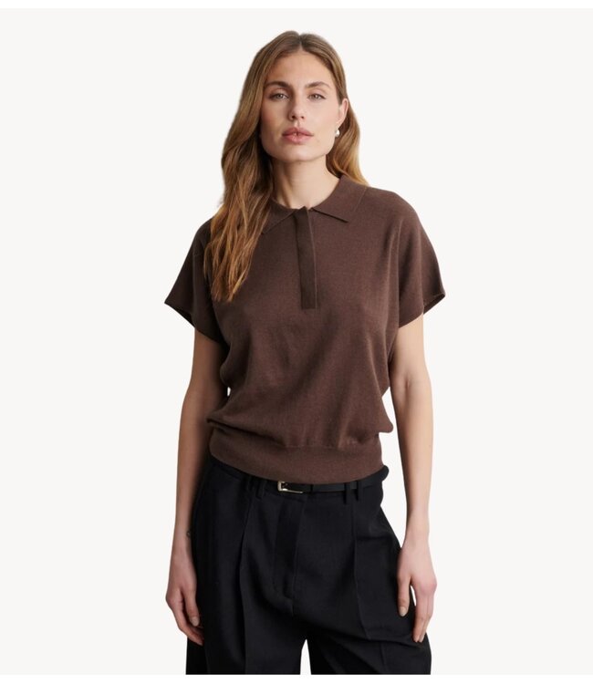 Second Female T-shirt  Claro Knit SS Polo Carafe
