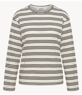EDITED Shirt Verlee Longsleeve Stripes: Gardenia, Black