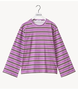 EDITED Shirt Verlee Longsleeve Stripes: Black Coffee, Lavender Crystal, Egret