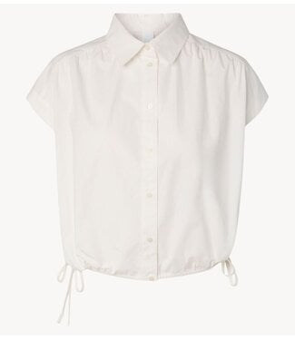 YAS Top YASLEA SS SHORT SHIRT S. - EX Star White