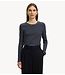 Selected Top SLWANNA LS CREW NECK TEE STR NOOS Dark Sapphire W SNOW WHITE STRIPES