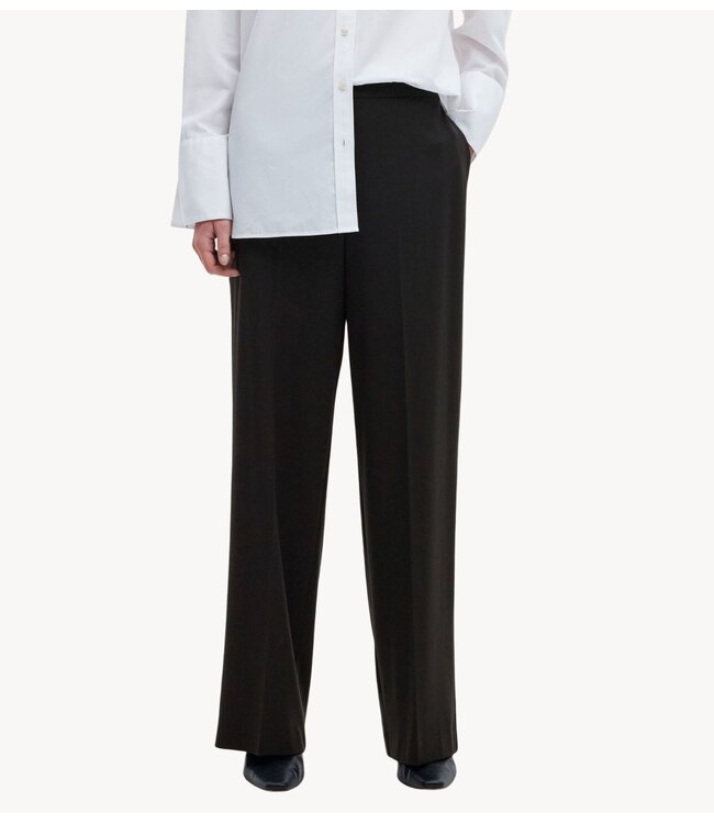 Selected Broek SLWEMMA-TARA MW WIDE PANT NOOS Black