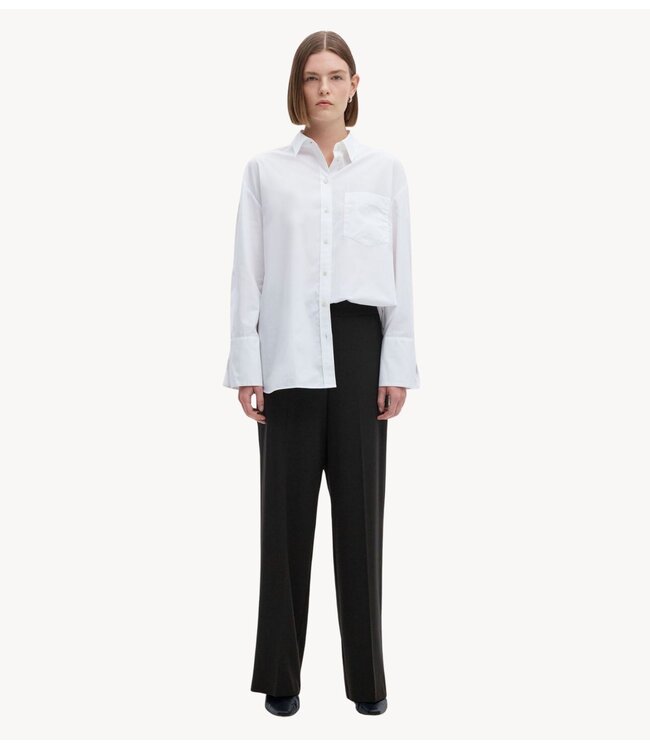 Selected Broek SLWEMMA-TARA MW WIDE PANT NOOS Black