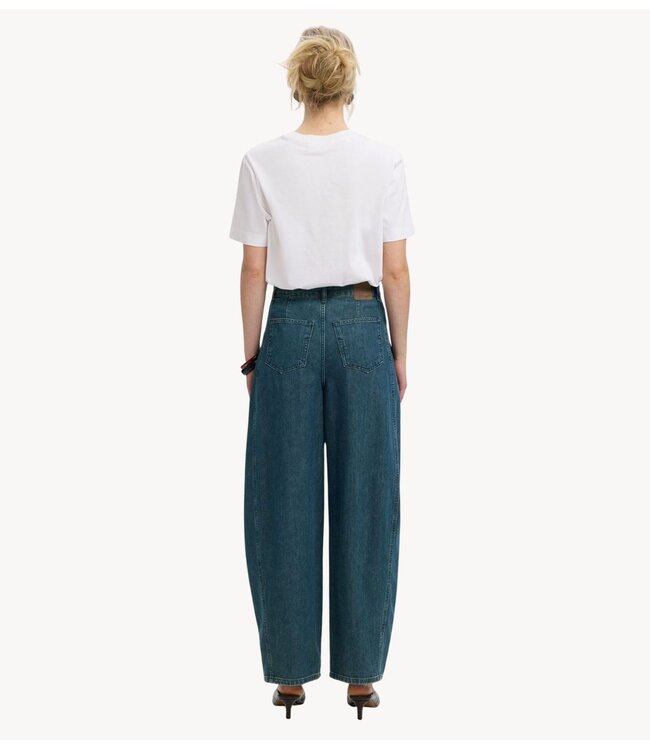Selected Jeans SLWBARREL RELAXED BELLA HW Medium blue lengte 32