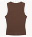 Refined Department Top ladies knitted tanktop with studs BENTE choc brown